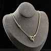 Brass Round Snake Chain Necklaces with OT Clasps for Men Women NJEW-G160-06G-3