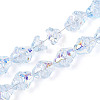 Electroplate Transparent Glass Beads Strands EGLA-N020-03G-1