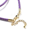 Polyester Cord Braided Necklace Makings MAK-L043-03G-04-3