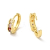 Cubic Zirconia Flower Hoop Earrings EJEW-E270-22G-2