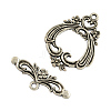 Tibetan Style Flower Toggle Clasps X-TIBE-A15304-AS-RS-1