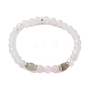 6.5mm Round Natural Labradorite & Rose Quartz & Electroplated White Moonstone Beaded Stretch Bracelets for Women Men BJEW-JB10478-1