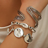 Iron & CCB Plastic Beaded Stretch Bracelets & Cuff Bangles Set for Women FS-WGEA17F-01-1