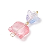 7Pcs Handmade Lampwork Pendants PALLOY-JF04245-02-5
