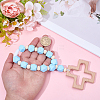 Wood & Silicone Beads Hanging Ornametns HJEW-BM00070-3