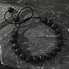 Natural Lava Rock Beads Braided Bead Bracelets for Men FE1044-2