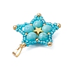 Synthetic Turquoise Star Pendants PALLOY-JF03116-02-4