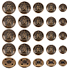 Olycraft 50Pcs 5 Styles 4-Hole Brass Buttons BUTT-OC0001-48AB-1
