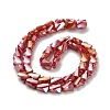 Electroplated Glass Beads Strands GLAA-G092-A-07-3