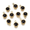 PVD Vacuum Plating 201 Stainless Steel Rhinestone Charms X-STAS-S068-02G-2