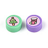 Printed Handmade Polymer Clay Beads CLAY-T022-12A-2