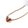 Leather Eyeglasses Strap with Clip Holder and Brass Buckle AJEW-WH0291-87B-2