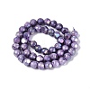 Ombre Effect Dyed Electroplate Opaque Glass Beads Strands EGLA-Q130-01A-12-3