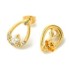 PVD Vacuum Plating 304 Stainless Steel Crystal Rhinestone Stud Earrings EJEW-L284-15G-2