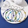 Handmade Evil Eye Lampwork & Glass Seed Beaded Anklets AJEW-AN00573-2