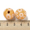 Printed Wood European Beads WOOD-G022-19D-3