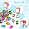 28Pcs 7 Colors Alloy Glass Links/Connectors GLAA-FS0001-93-2