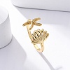 Brass Open Cuff Rings for Women RJEW-G341-04G-01-1