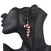 304 Stainless Steel Glass Christmas Theme Dangle Earrings EJEW-MZ00527-04-2