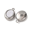 304 Stainless Steel Resin Pendants STAS-P406-15E-P-2