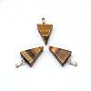Triangle Natural Tiger Eye Pendants G-Q356-13-2