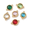304 Stainless Steel Rhinestone Connector Charms STAS-P453-08G-M-1