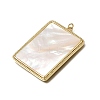 Natural Shell Brass Pendants KK-C262-11C-G-2