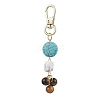 Synthetic Turquoise & Tiger Eye & Natural Howlite Pendant Decorations HJEW-JM02407-01-1