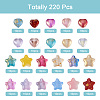 220Pcs 22 Style Transparent Spray Painted Glass Beads GLAA-CW0001-02-4