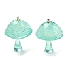 Luminous Epoxy Resin Mushroom Pendants RESI-C054-01F-2