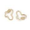 Brass Micro Pave Cubic Zirconia Screw Carabiner Lock Charms KK-I657-15G-2