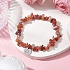 Natural Red Agate Stretch Bracelets BJEW-JB11147-05-2