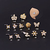 Brass Micro Pave Cubic Zirconia L-Shaped Nose Rings WGA70D4-18-1