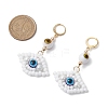 Glass Seed Bead Evil Eye Hoop Earrings EJEW-MZ00272-01-3