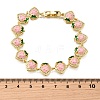 Brass Micro Pave Cubic Zirconia Link Bracelets BJEW-K278-02G-01-5