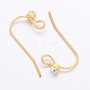 Brass Earring Hooks with Rhinestone EC594-G-2