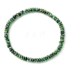 Natural African Turquoise(Jasper) Flat Round Beaded Stretch Bracelets for Women BJEW-JB09717-08-1