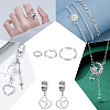 24Pcs 3 Styles 925 Sterling Silver Split Rings STER-AR0001-13-5