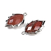 Natural Red Jasper Faceted Leaf Pendants G-I375-04P-16-2