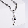 Retro Stainless Steel Musical Note Skull Pendant Punk Hip Hop Necklaces for Men RP8243-1-1