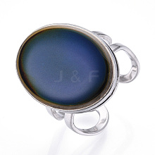 Oval Mood Ring RJEW-T025-02P