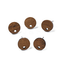 Walnut Wood Stud Earring Findings X-MAK-N032-043A