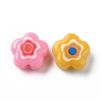 Printed Opaque Acrylic Beads X-OACR-E009-07A-1