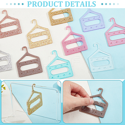 20Pcs 10 Colors 8-Hole Mini Glitter Acrylic Earring Hanger EDIS-PH0001-82-1