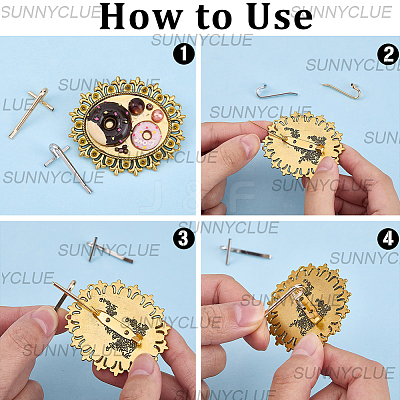 8Pcs 2 Colors Alloy Brooch Convert Pendant Hooks FIND-SC0019-07A-1