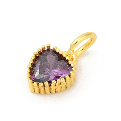 Brass Micro Pave Cubic Zirconia Pendants KK-H204-01G-03-1
