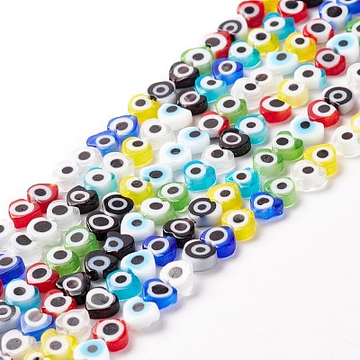 Handmade Evil Eye Lampwork Beads Strands LAMP-F023-A07-1