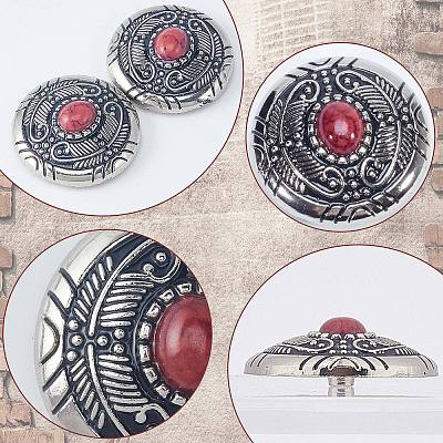 1-Hole Alloy & Cat eye Turquoise Decorative Rivets FIND-GF0004-53B-1