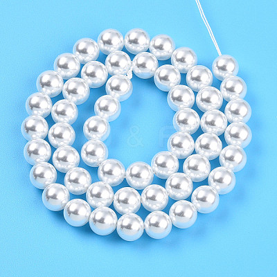 Baking Paint Pearlized Glass Pearl Bead Strands HY-N002-8mm-A12-1