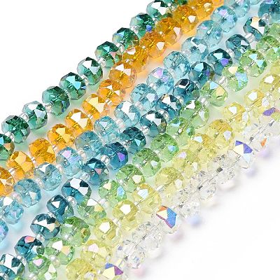 Electroplate Transparent Glass Beads Strands EGLA-H101-03-1